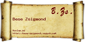 Bese Zsigmond névjegykártya